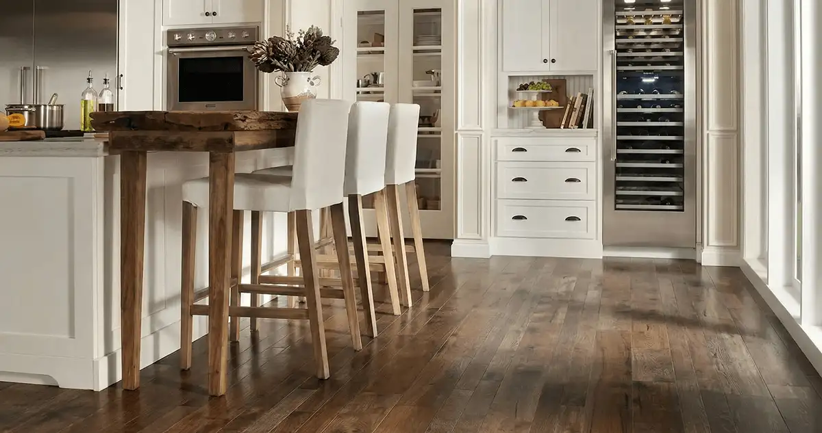 Professionally installed and refinished hardwood flooring in a residential home, showcasing smooth finish and natural wood tones in Cedar Rapids, IA