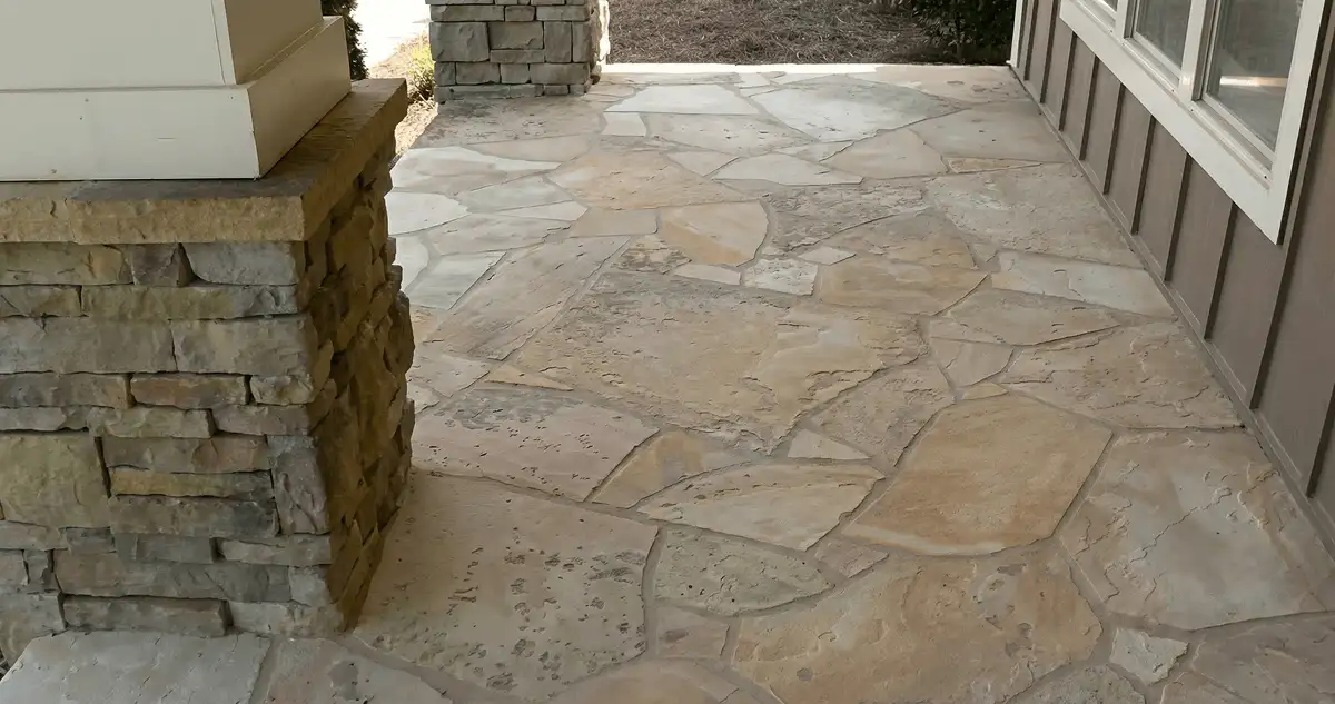 House entrance with professionally installed stone flooring in Cedar Rapids IA